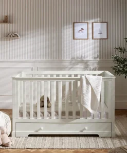 Oxford Cotbed & Premium Pocket Spring Mattress Bundle - Off-White
