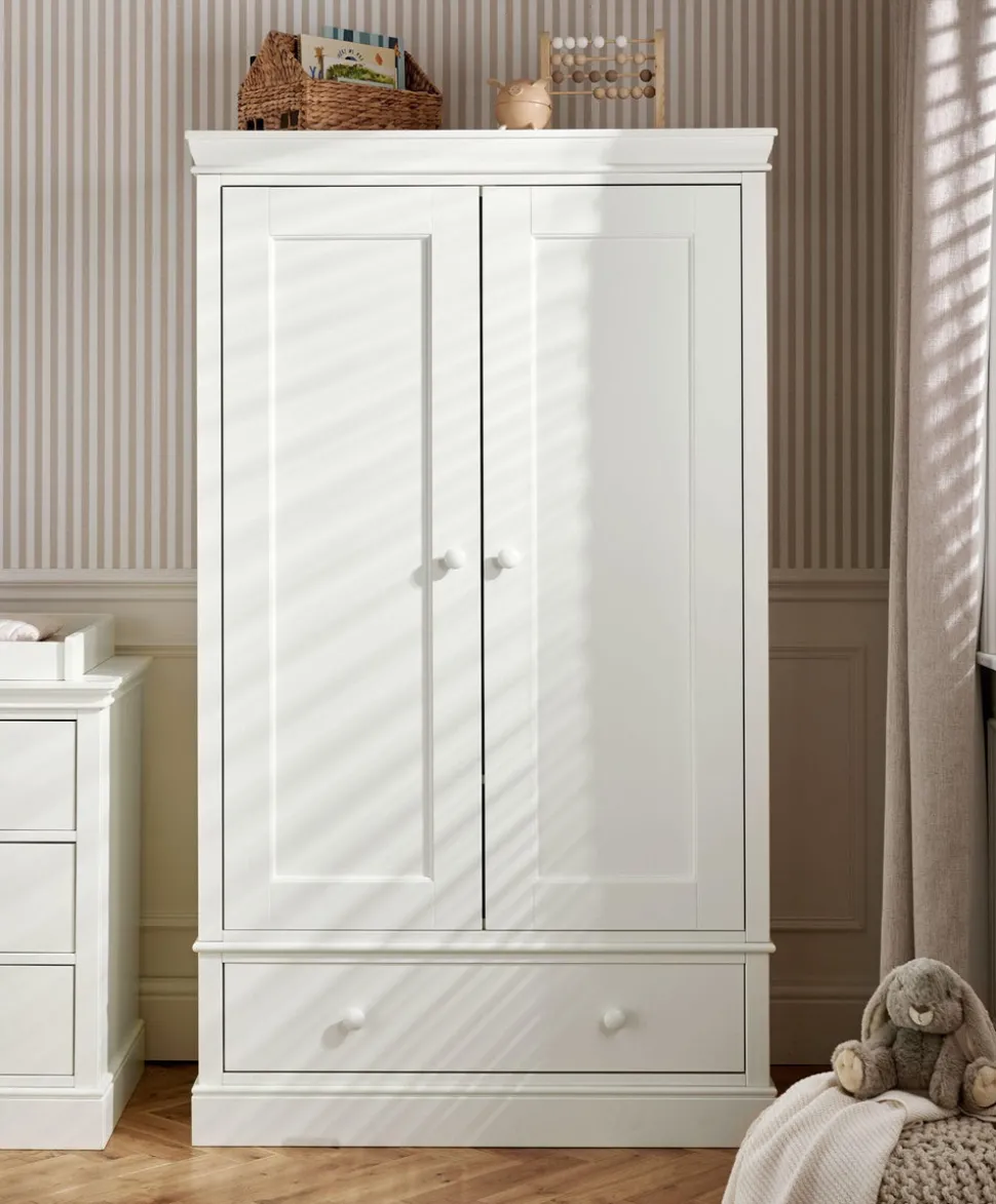 Oxford Nursery Bundle with Lua Bedside Crib (6 Piece) – Off-White