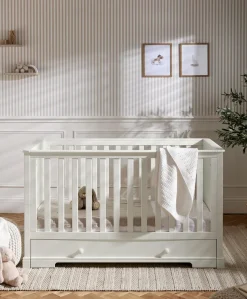 Oxford Nursery Bundle with Lua Bedside Crib (6 Piece) – Off-White