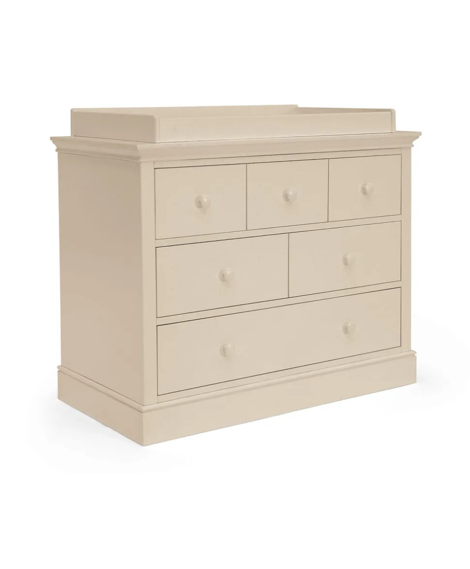 Oxford Nursery Bundle With Lua Bedside Crib - Cashmere/Fawn