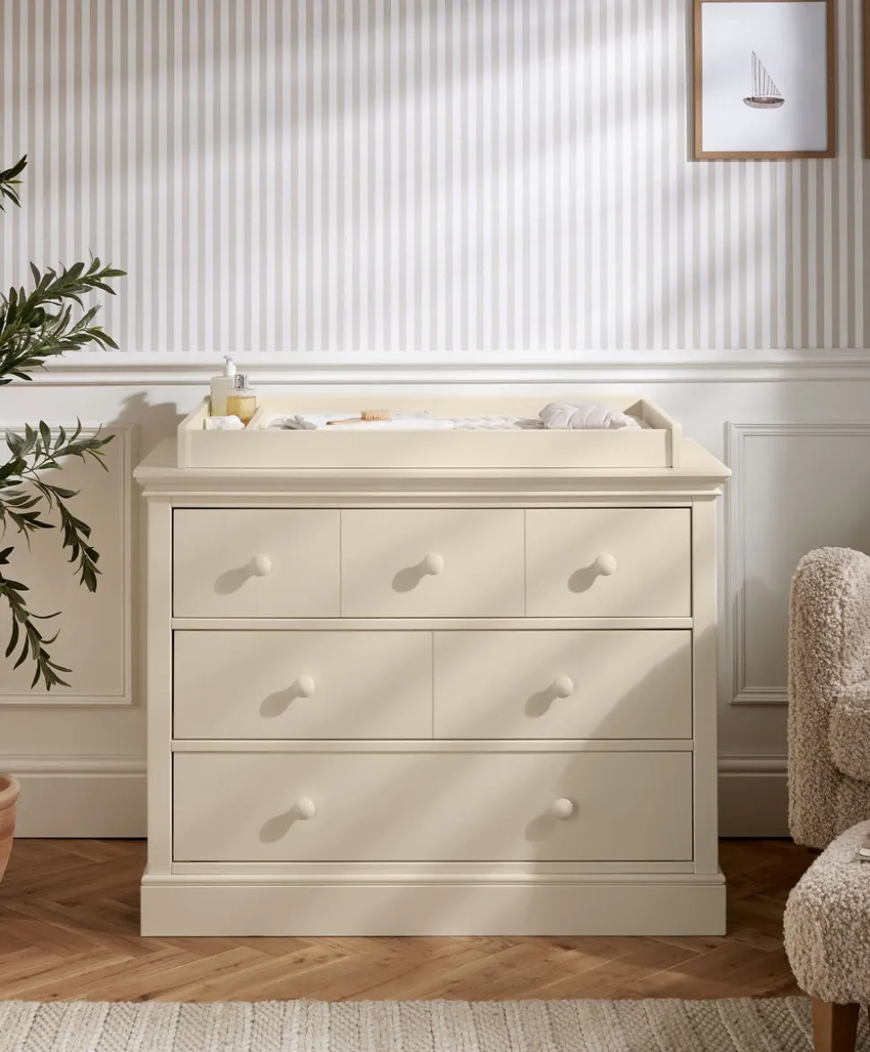 Oxford 2 Piece Cotbed Set with Dresser Changer - Cashmere