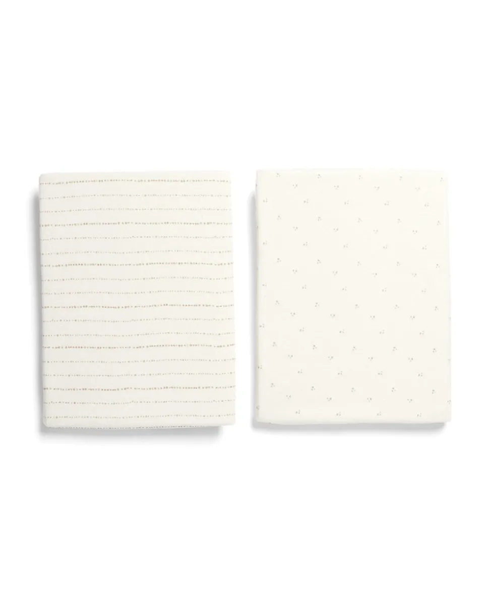 2 Pack Lua Bedside Crib Sheets - Oatmeal