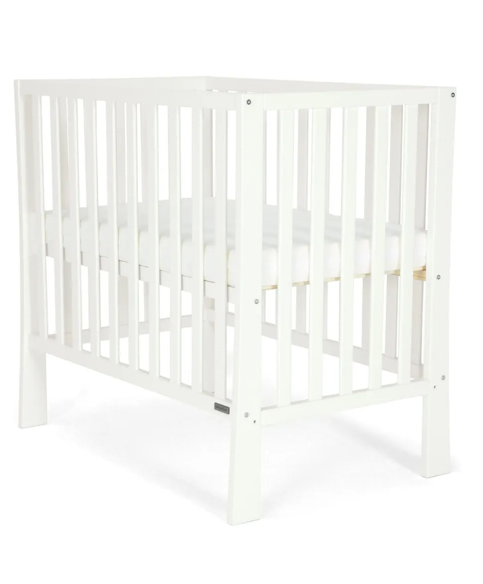 Petite Cot Bundle with Essential Pocket Spring Mattress - Pure White