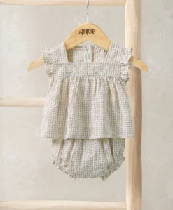 Pink Gingham Blouse & Bloomers