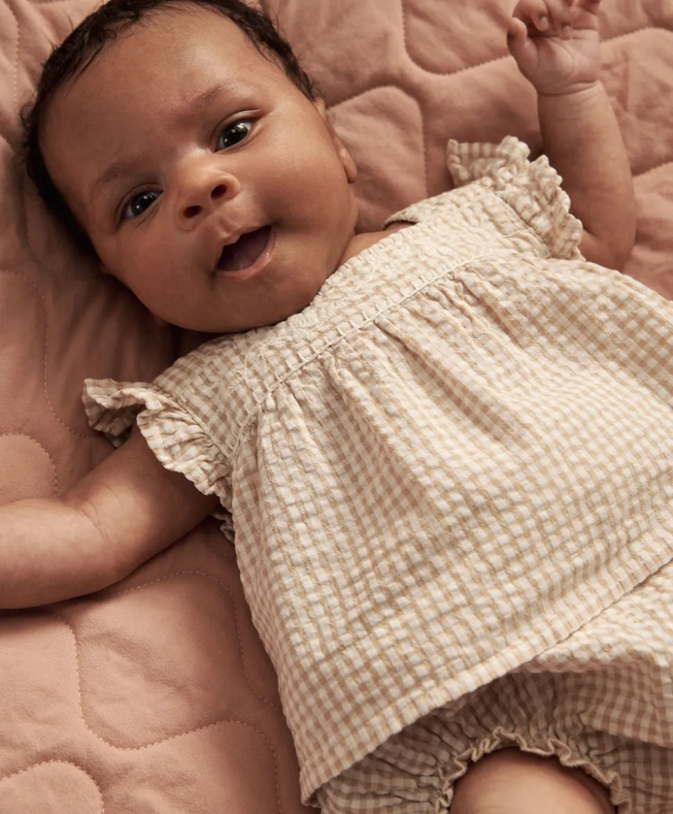 Pink Gingham Blouse & Bloomers