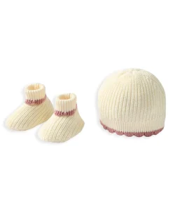 Pink Knitted Hat & Booties