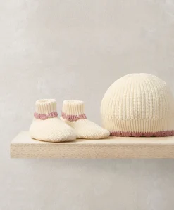 Pink Knitted Hat & Booties