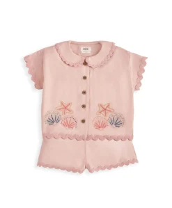 Pink Resort Shirt & Shorts Outfit Set