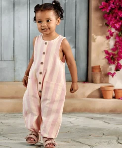 Pink Striped Romper
