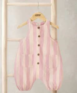 Pink Striped Romper