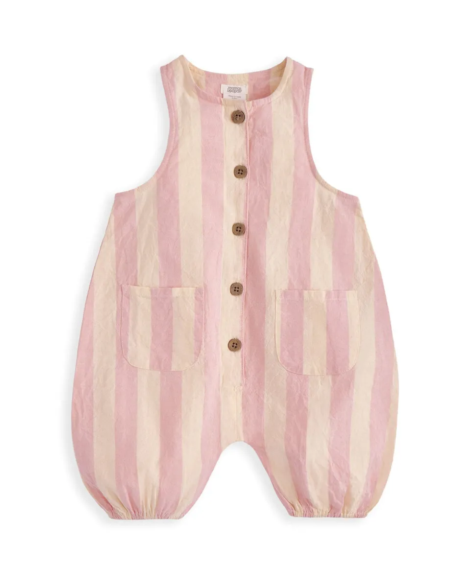 Pink Striped Romper