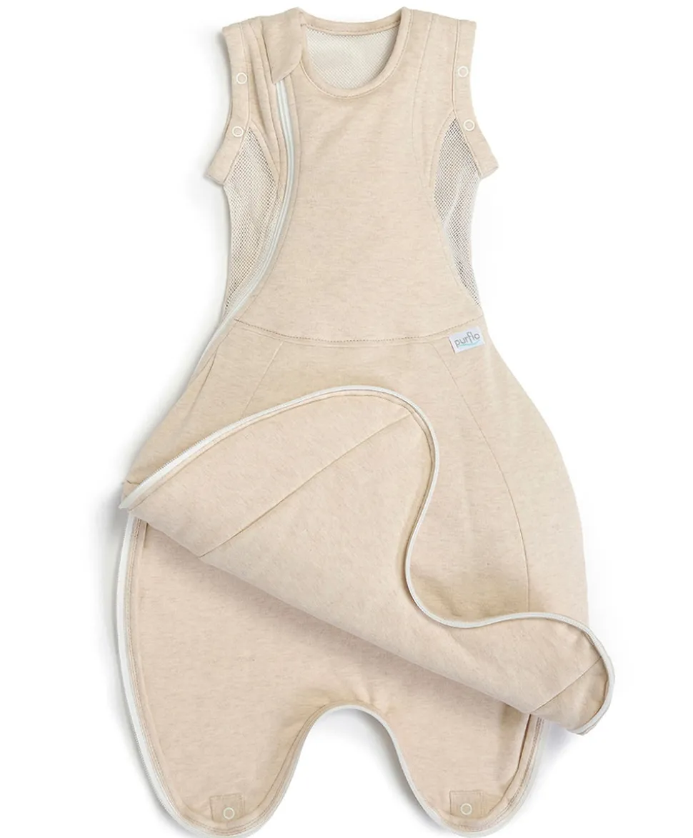 Purflo Swaddle to Sleep Bag 0-4 Months (2.5 Tog) - Sand