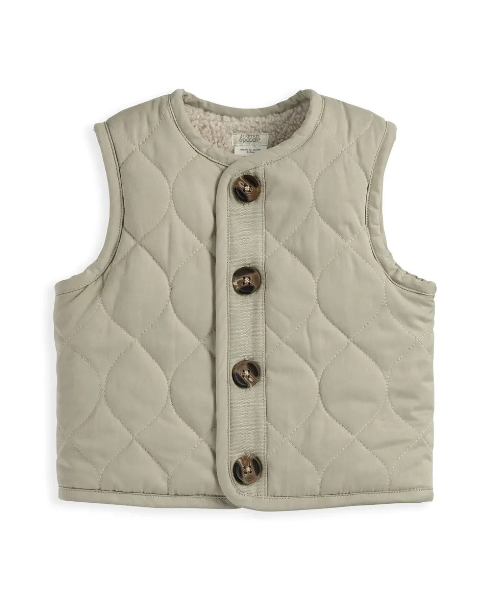 Quilted Gilet - Beige