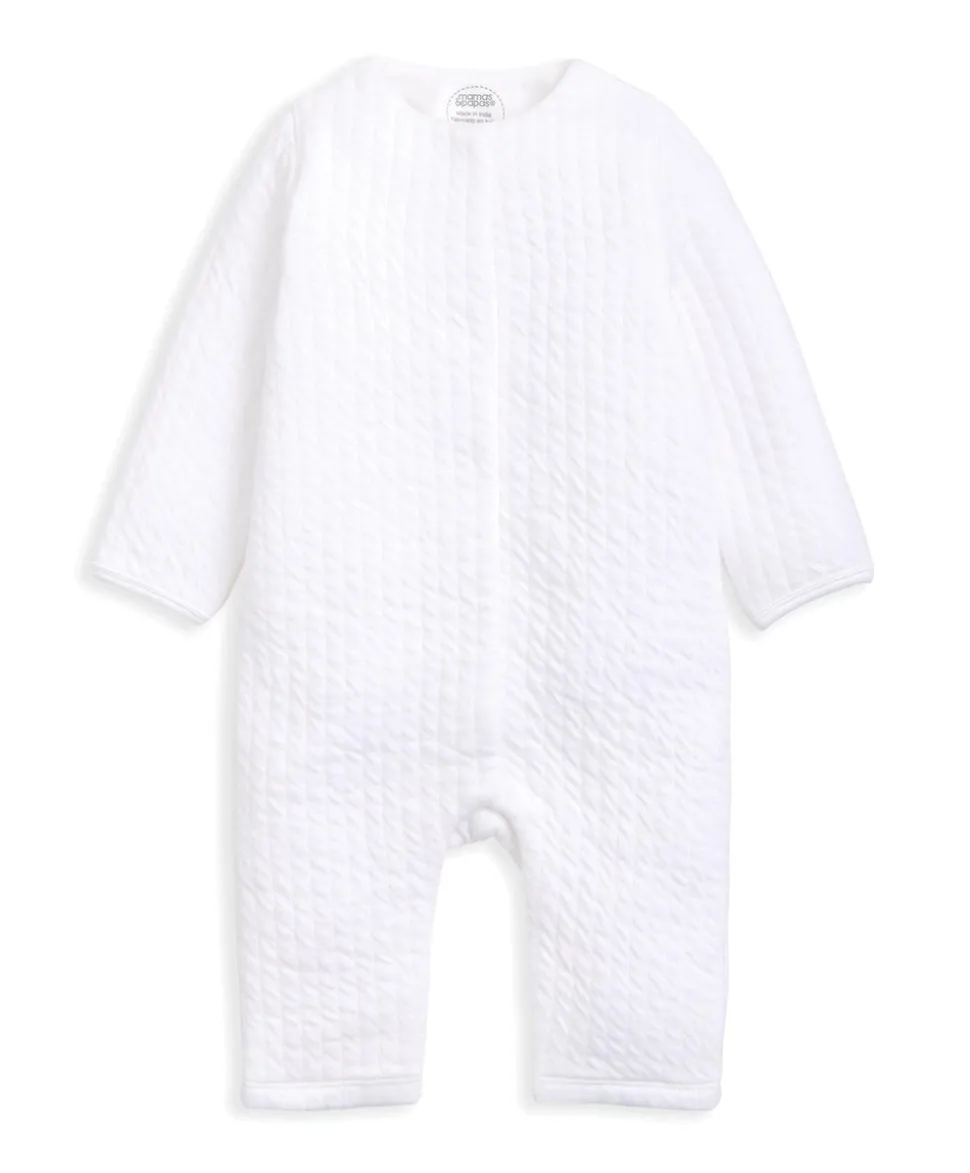 Quilted Romper - White