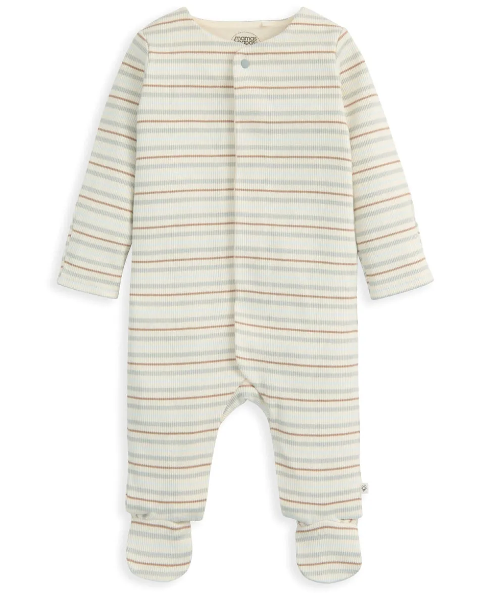 Ribbed Stripe Sleepsuit