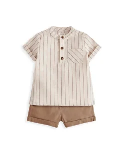 Rust Shirt & Shorts Outfit Set