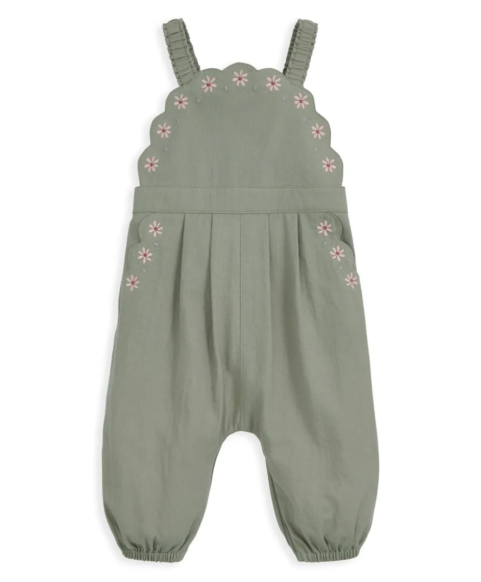 Scalloped Dungarees & Headband Set