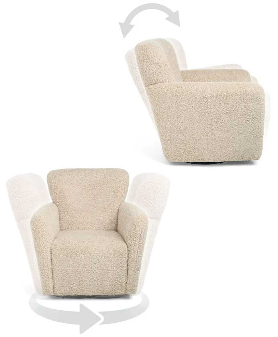 Settle Swivel Nursing Chair & Stool - Biscuit Teddy