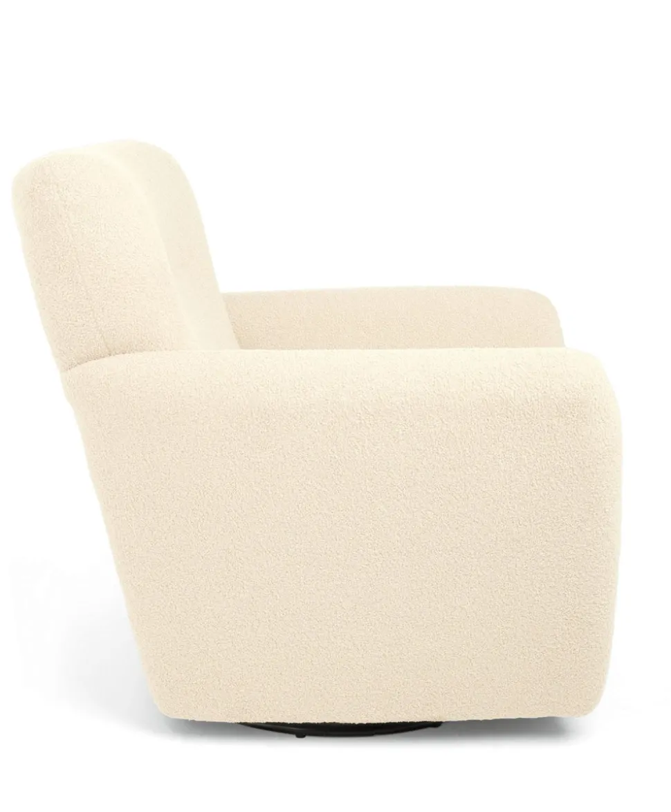 Settle Swivel Nursing Chair & Stool - Off White Boucle