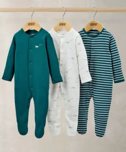 Sleepsuits (Pack of 3) - Planes Stripe