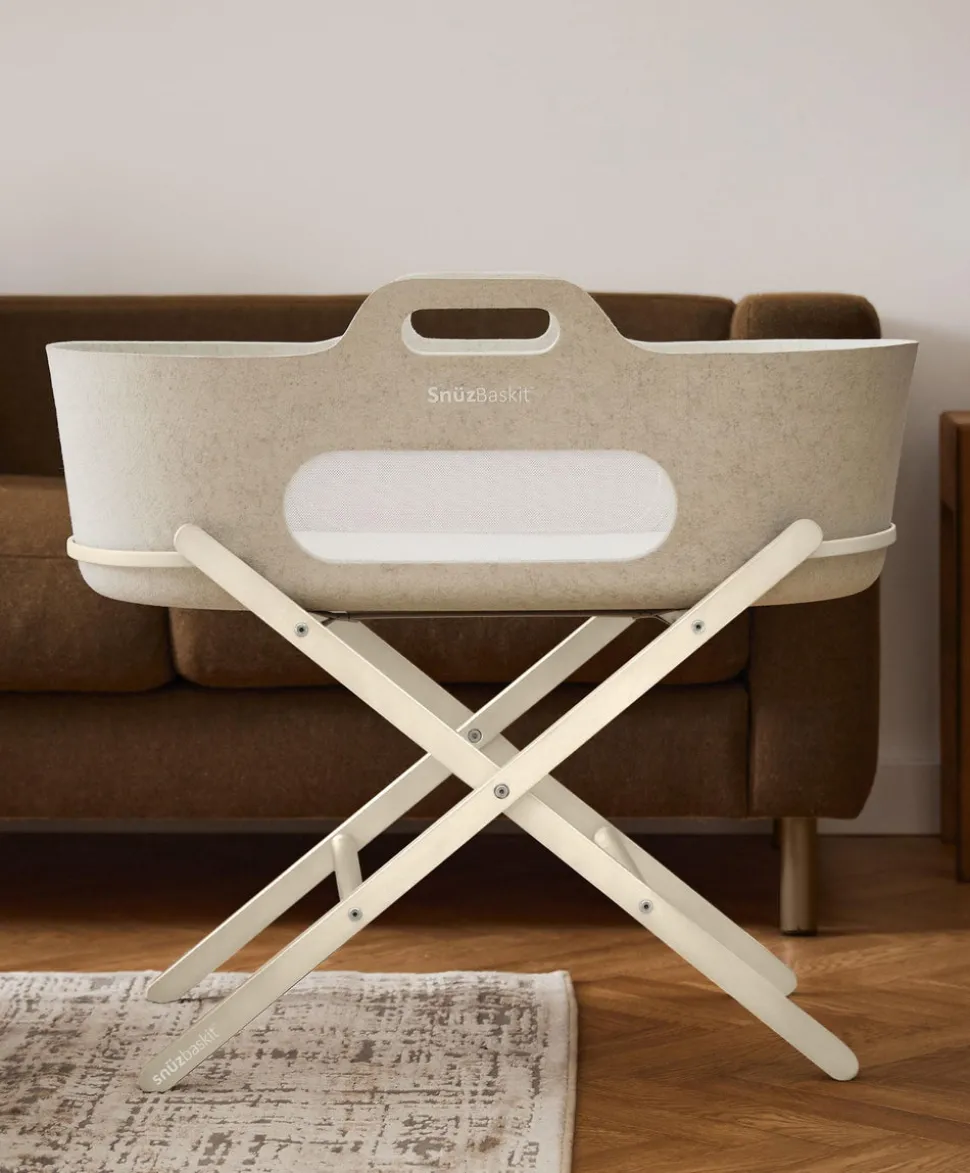 SnuzBaskit Moses Basket & Stand - Barley/Cashmere