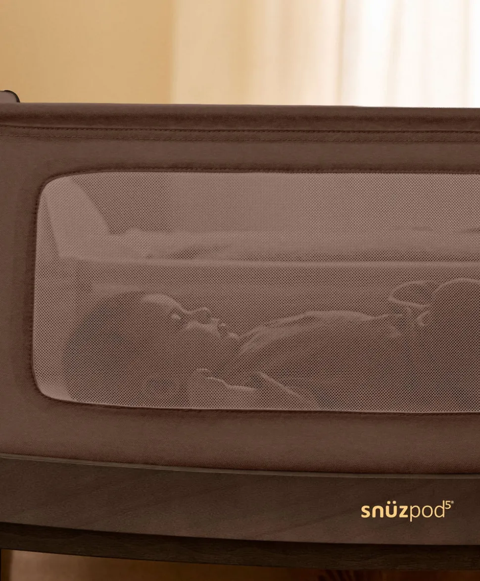 SnuzPod 5 Bedside Crib - Chocolate