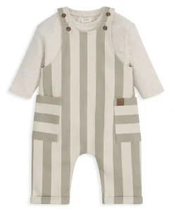Striped Dungarees & Ribbed Top