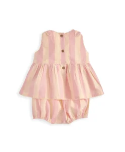 Striped Pink Peplum Top Set