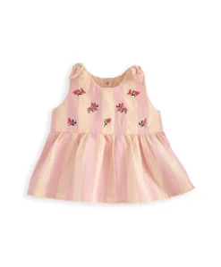 Striped Pink Peplum Top Set