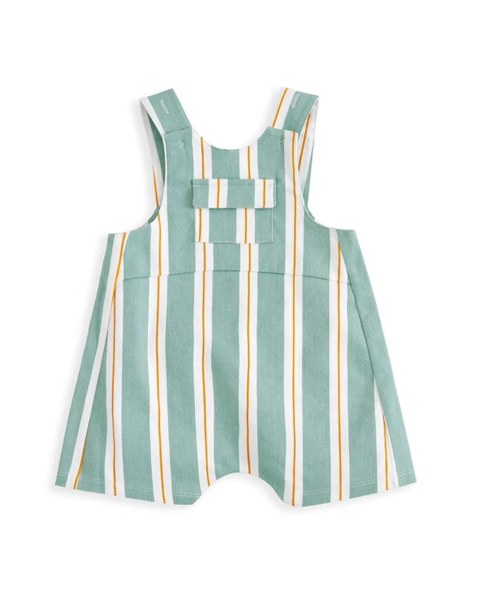 Striped Short Dungarees and T-shirt