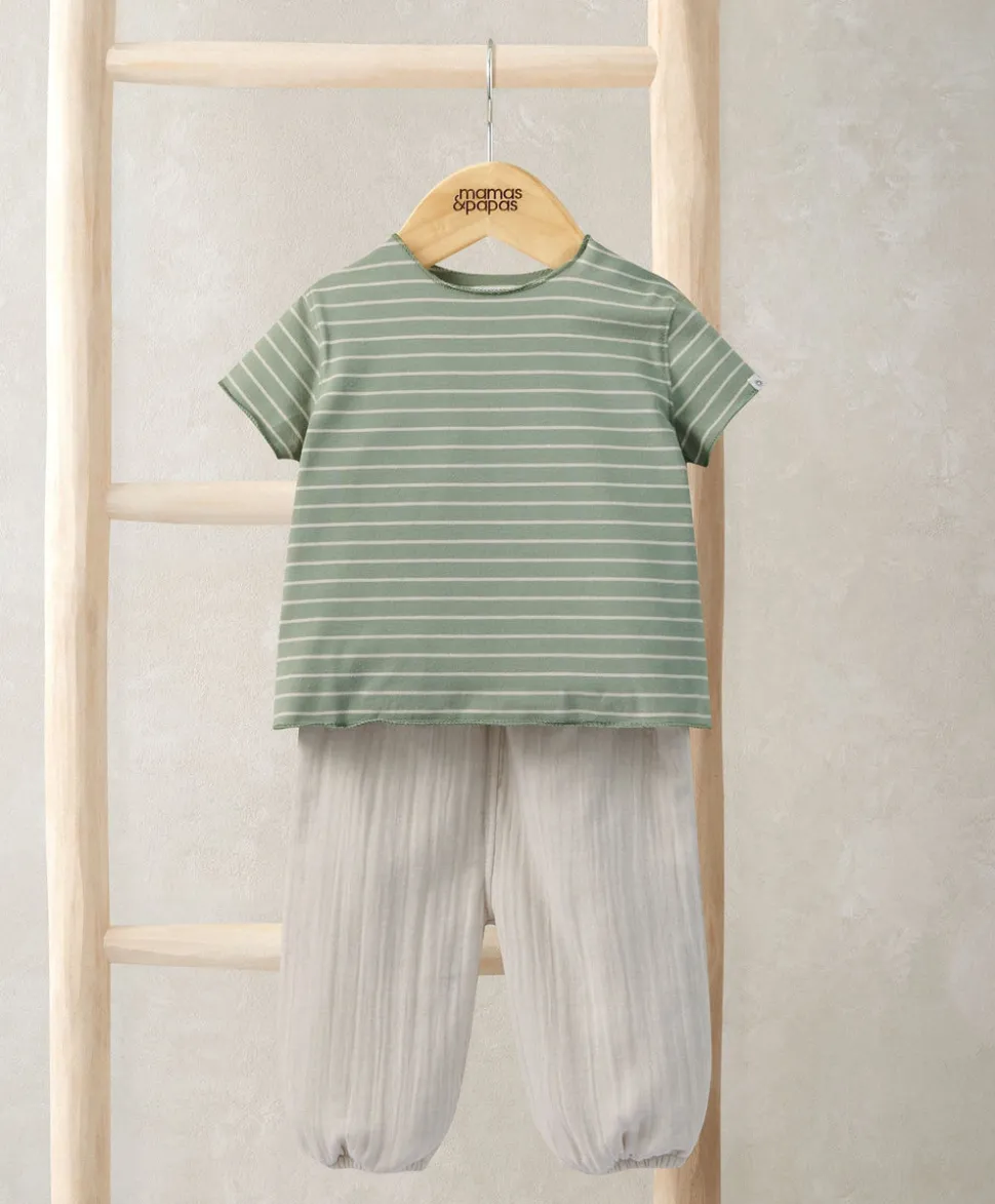Striped T-Shirt andTrouser Outfit Set