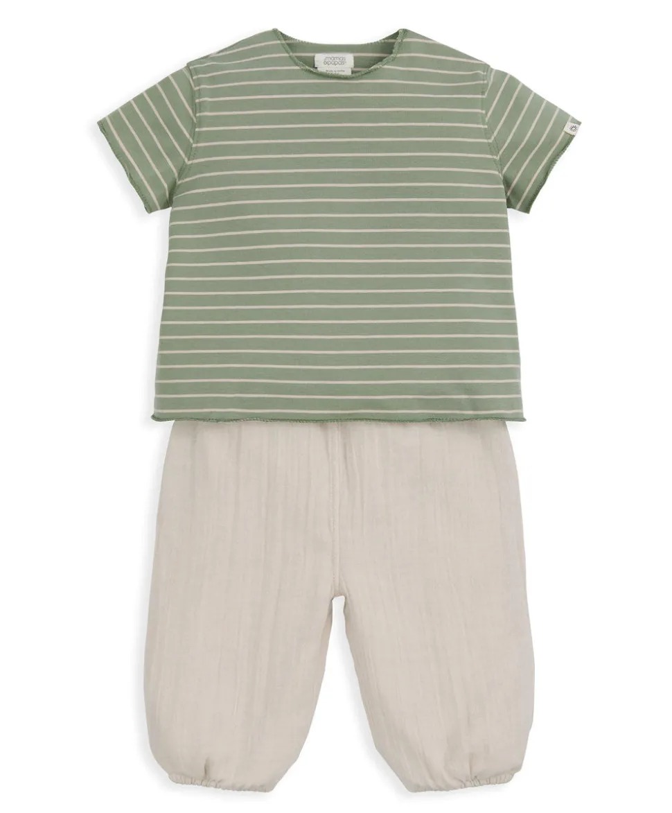 Striped T-Shirt andTrouser Outfit Set
