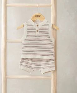 Stripe Knitted Top & Shorts