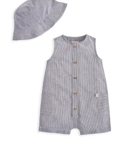 Stripe Shortie Romper & Hat
