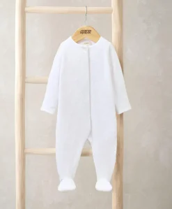 Textured Velour All In One - White