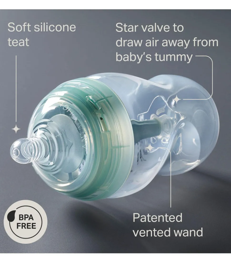 Tommee Tippee Advanced Anti-Colic Baby Bottle with Extra-Slow Flow Teat (Pack of 3) - 150ml