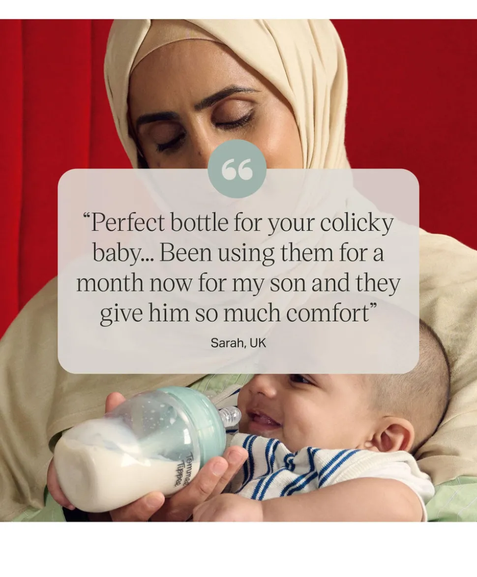 Tommee Tippee Advanced Anti-Colic Baby Bottle with Extra-Slow Flow Teat (Pack of 3) - 150ml