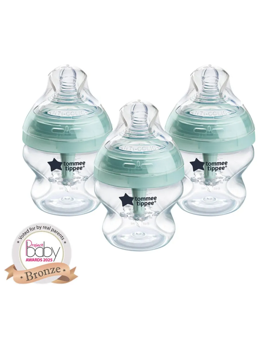 Tommee Tippee Advanced Anti-Colic Baby Bottle with Extra-Slow Flow Teat (Pack of 3) - 150ml