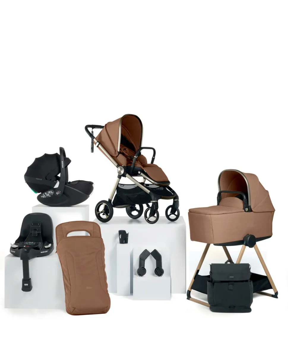 Vardo Complete Pushchair Bundle with Maxi-Cosi Pebble 360 Pro² Car Seat & Base (9 Pieces) - Nutmeg