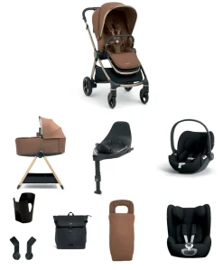Vardo Pushchair Baby to Toddler Travel Bundle with Cybex Cloud T & Sirona T (10 Pieces) - Nutmeg