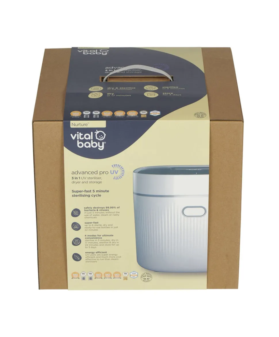 Vital Baby Nurture Advanced Pro UV Steriliser & Dryer, 3rd gen – Arctic White