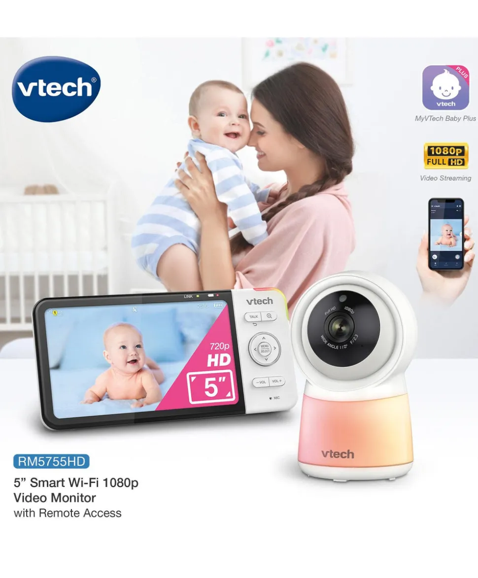 VTech RM5755HD 5 Smart Baby Monitor & Camera Floorstand - White
