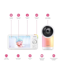VTech RM5766HD Smart Video Baby Monitor & Camera Floorstand - White