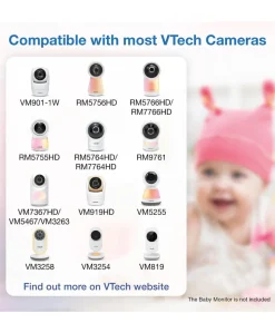 VTech RM5766HD Smart Video Baby Monitor & Camera Floorstand - White