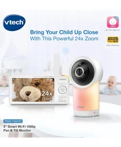 VTech RM5766HD Smart Video Baby Monitor & Camera Floorstand - White