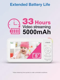 VTech VM5467 5inch Pan & Tilt Video Monitor with Night Light