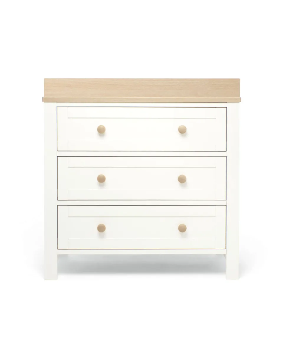 Wedmore 3 Piece Cotbed Range with Dresser Changer & Wardrobe - White/Oak