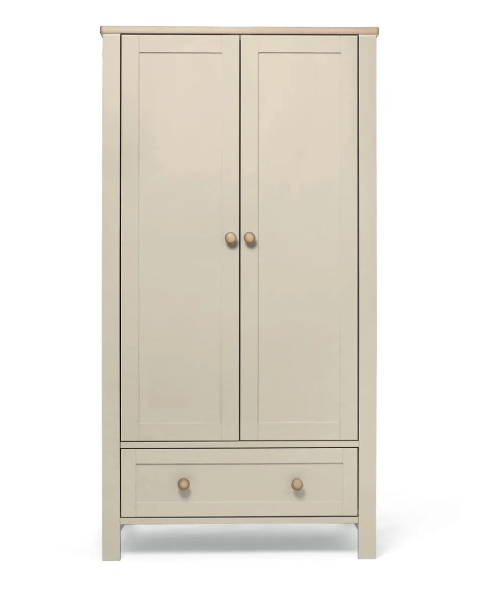 Wedmore 3 Piece Cotbed Range with Dresser Changer & Wardrobe - Cashmere/Oak
