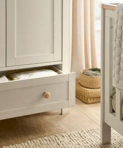 Wedmore 3 Piece Cotbed Range with Dresser Changer & Wardrobe - Cashmere/Oak