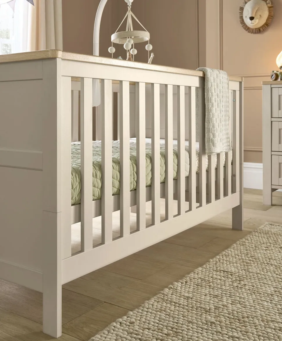 Wedmore 3 Piece Cotbed Range with Dresser Changer & Wardrobe - Cashmere/Oak